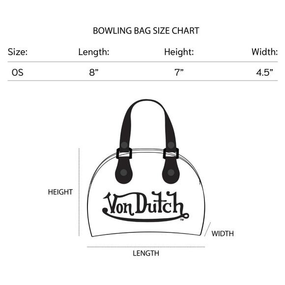 Von Dutch Crossbody Bowling Bag Flying Eye White Red Two Tone Y2K New With Tags - Picture 13 of 14